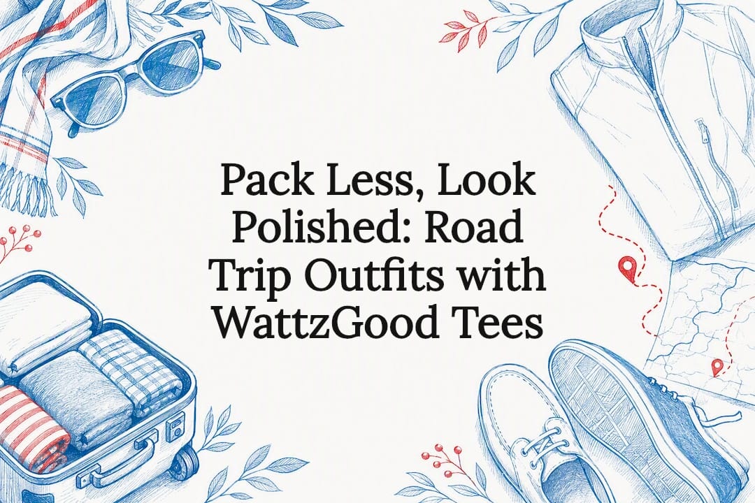 Decorative road trip outfit title card