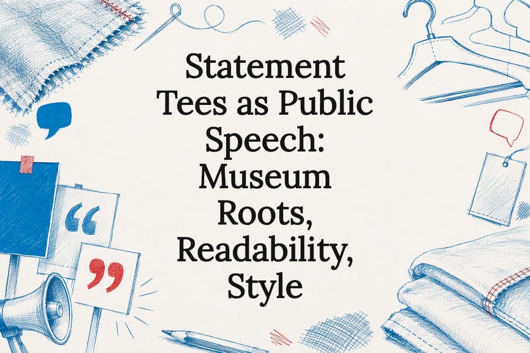 Decorative statement tee history title card