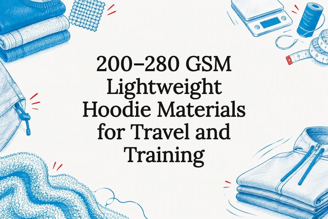 Decorative lightweight hoodie materials title card
