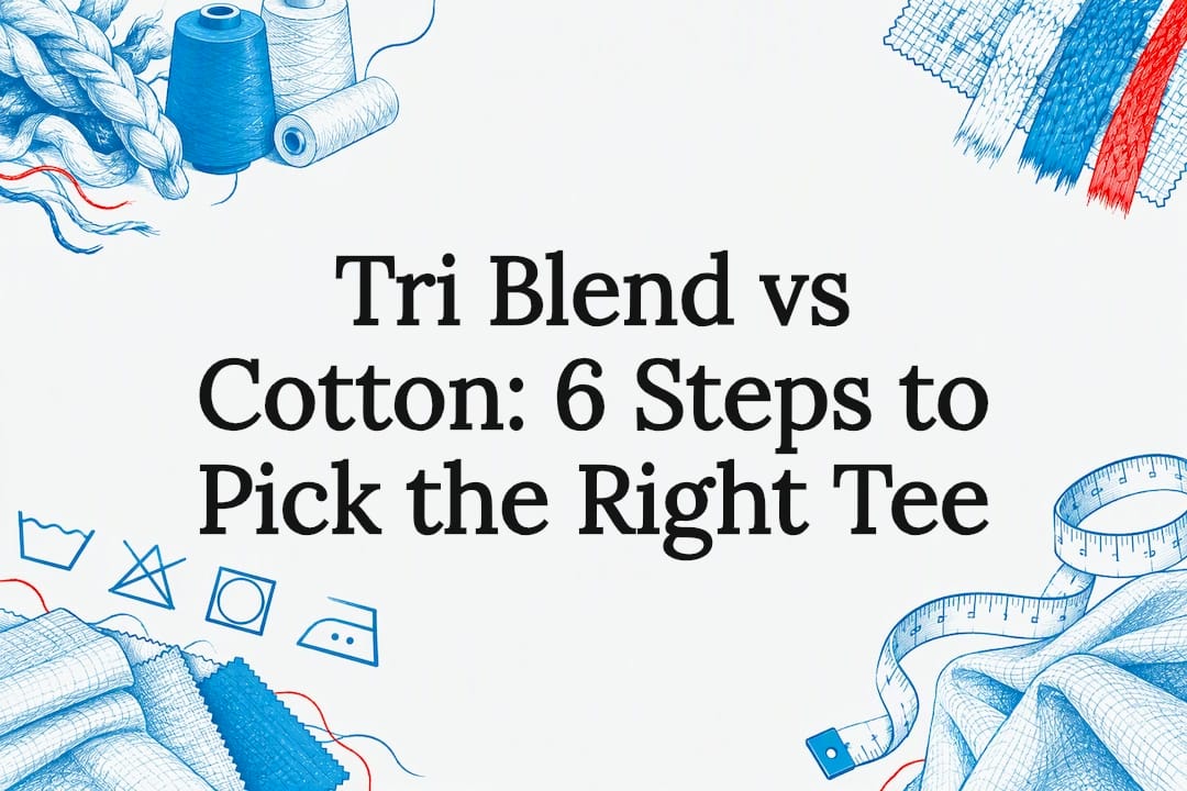 Tri blend and cotton fabric title card