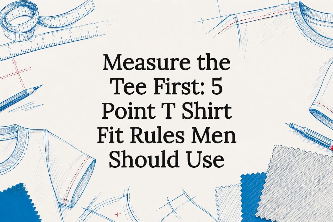 Decorative t shirt fit guide title card