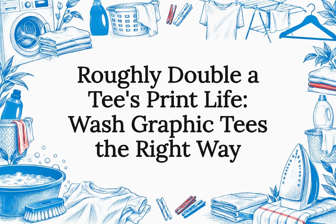 Graphic tee care title card