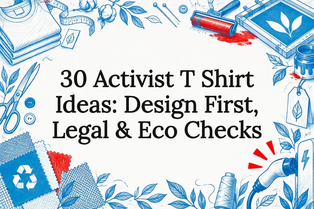 Activist shirt design title card