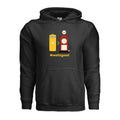 Front of the black Wattz Good EV over GAS hoodie